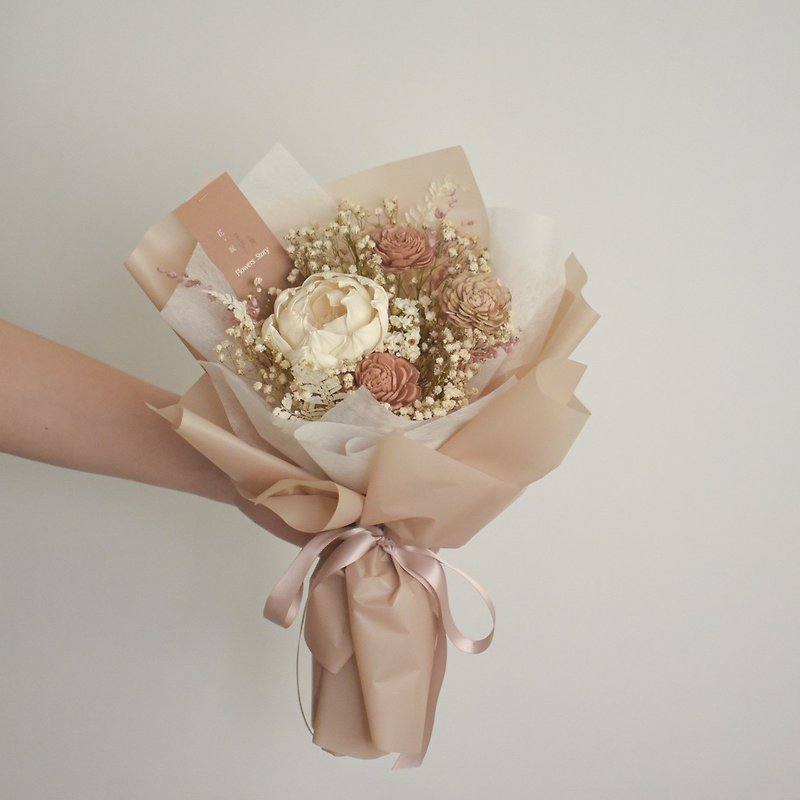 /Dried flower series/Milk tea color dried bouquet (if you need to purchase additional bags, please choose) - Dried Flowers & Bouquets - Plants & Flowers Khaki