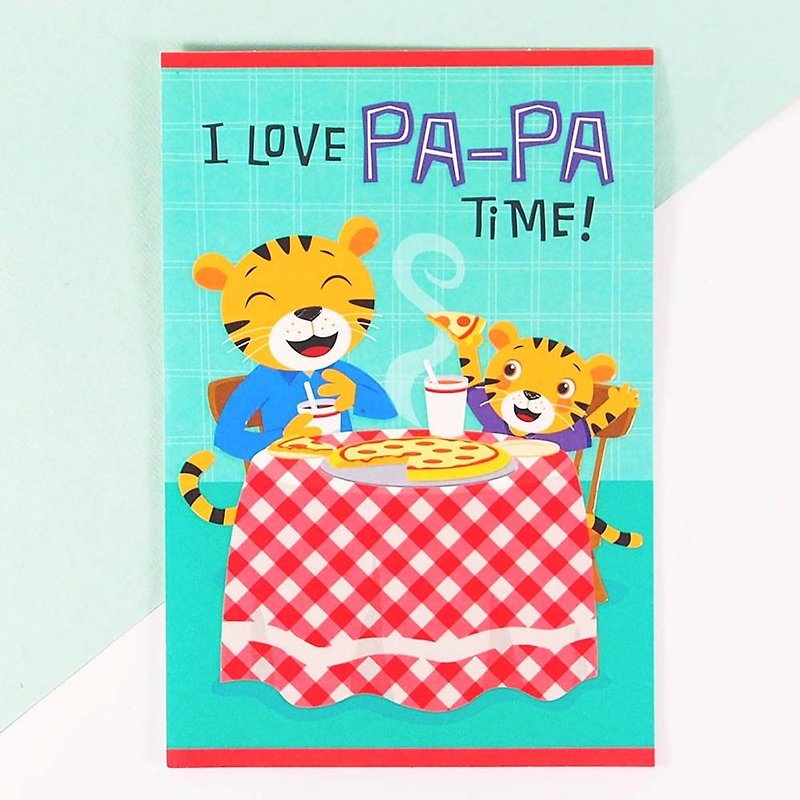 Eat pizza with Qiaohu Dad [Hallmark-Card Father's Day Series] - Cards & Postcards - Paper Blue