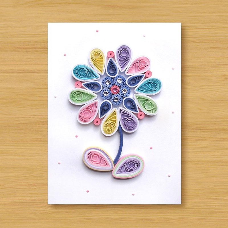 Handmade Roll Paper Card _ Flower_A2 ... Mother Card, Valentine Card - Cards & Postcards - Paper Pink
