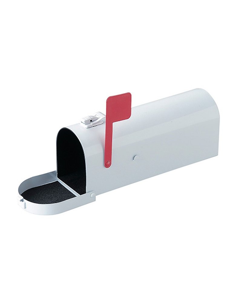 SUSS-Japan Magnets American Retro Mailbox Styling Storage Box / Pencil Box / Pen Bag (White) - กล่องดินสอ/ถุงดินสอ - โลหะ ขาว