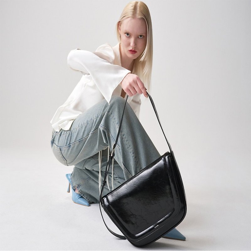 Korean Brand SQUARE line Log Shoulder Bag S1025 - Handbags & Totes - Faux Leather 