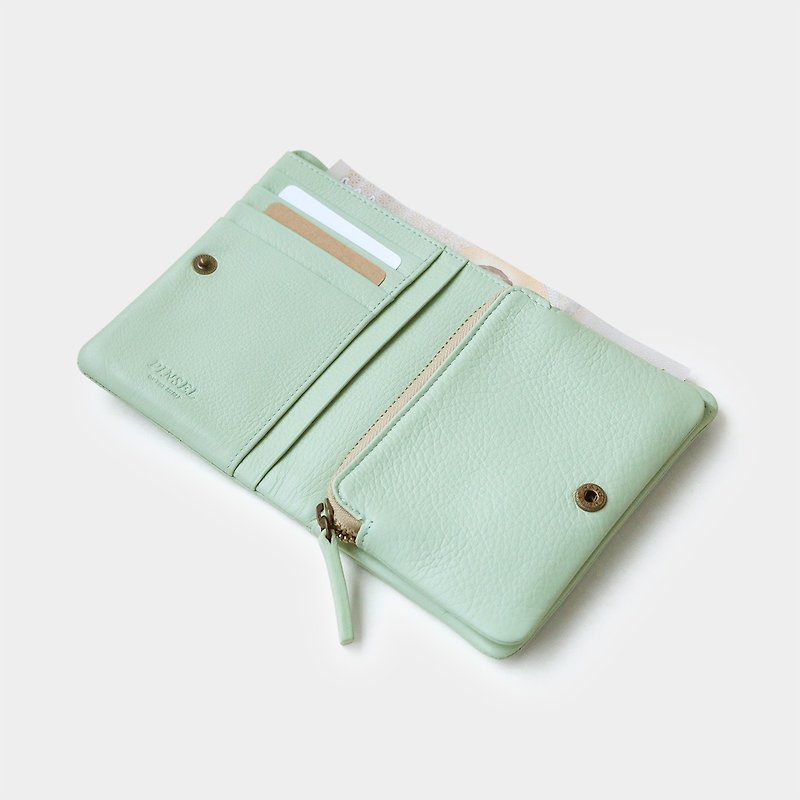 หนังแท้ กระเป๋าสตางค์ - pinsel wallet : mint