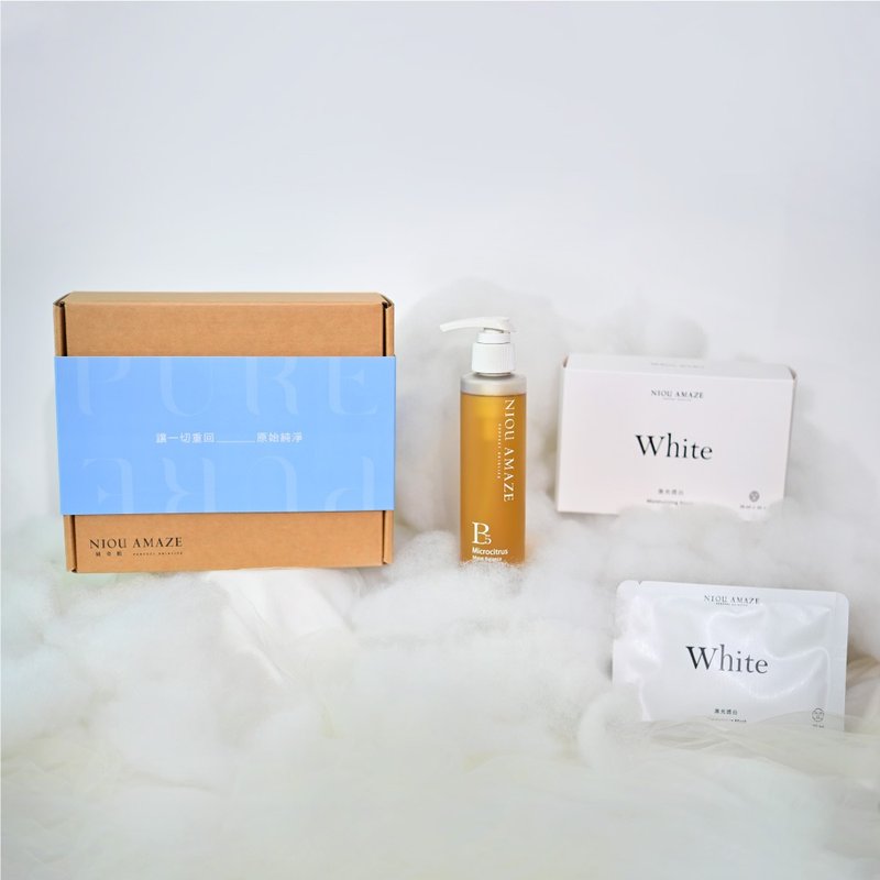 洗卸透亮禮盒組 (B5微米魚子洗卸膠150ml+White激光透白面膜10片) - 臉部清潔/洗面乳/卸妝 - 其他材質 