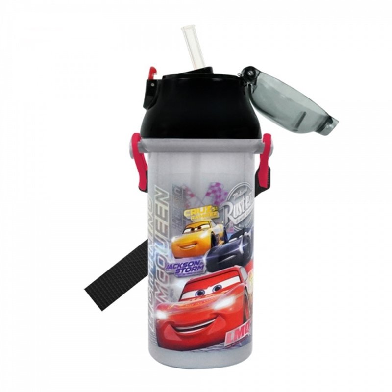 Skater straw Silver ion water bottle (480ml)-Lightning McQueen LMQ - Children's Tablewear - Plastic 