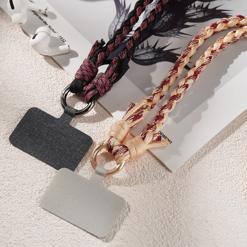 斜背混搭織手機背帶 蘋果  手機掛繩 - 手機配件 - 棉．麻 