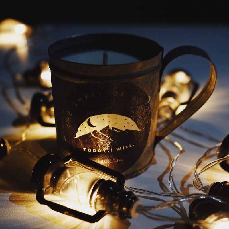 客製化小露營杯裝大豆蠟香薰蠟燭  散水 生日 情人節 聖誕 禮物 - 香氛蠟燭/燭台 - 其他材質 灰色