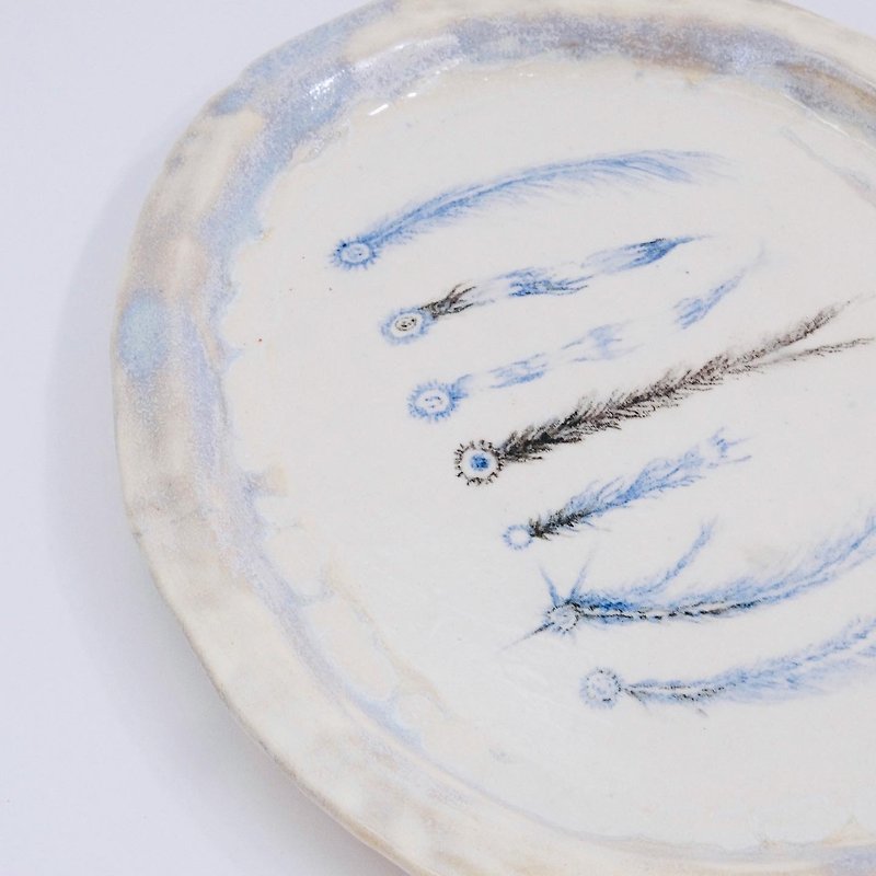 Comet Disk—a feather in the night sky. - Plates & Trays - Pottery 