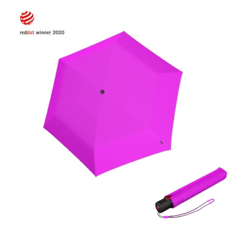 【Knirps德國紅點傘】U.200 超輕薄羽量自動傘-Neon Pink - 雨傘/雨衣 - 聚酯纖維 粉紅色