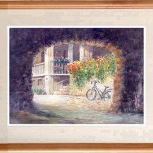 水彩画原画　桜堤と菜の花 水彩画原画 桜堤と菜の花 ＃590 絵画 syoumei 通販 15408863
