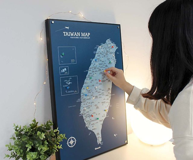 台湾の地図-マグネットシリーズポスター-カスタマイズ-クォーツ