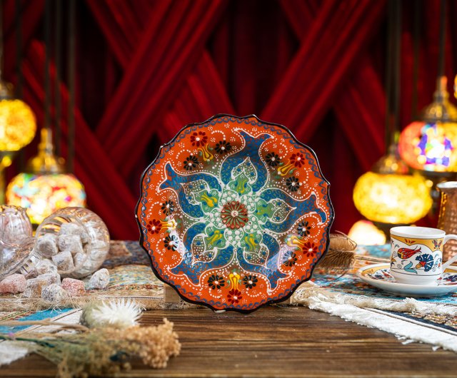 手作り吹きガラストルコランプMサイズ 愛知・名古屋・手作りランプ】夜