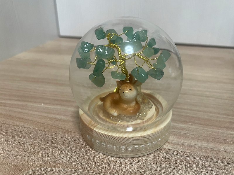 Customized deer style | Crystal tree series micro landscape crystal ball | Cute | Home decoration - Items for Display - Crystal Green