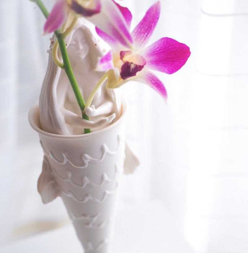 マーメイド - 花瓶/陶器 - 瓷 白色
