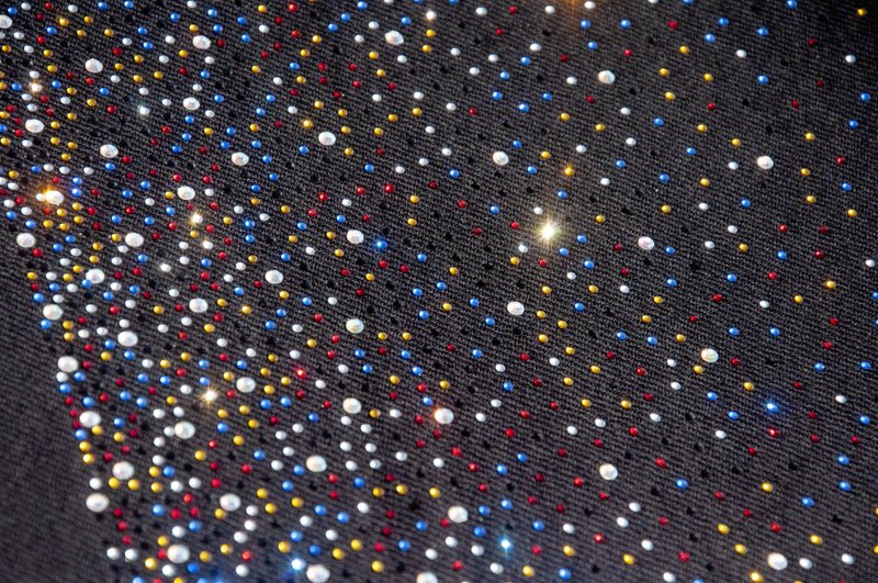 Kashmir Cashmere Rhinestone Wool Scarf | Pure Wool Shawl | Ring Velvet Shawl - Starry Night - ผ้าพันคอถัก - ขนแกะ สีดำ