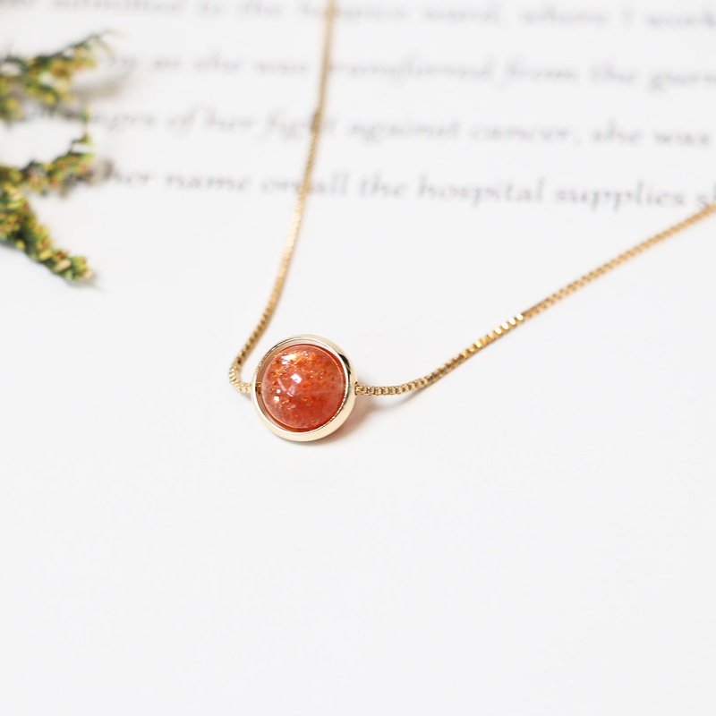 High Grade Golden Sun Stone Necklace Crystal Jewellery Gemstone - Necklaces - Crystal Orange