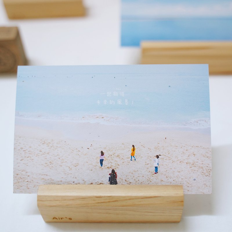 Looking forward to the future scenery together! Postcard - Cards & Postcards - Paper Blue