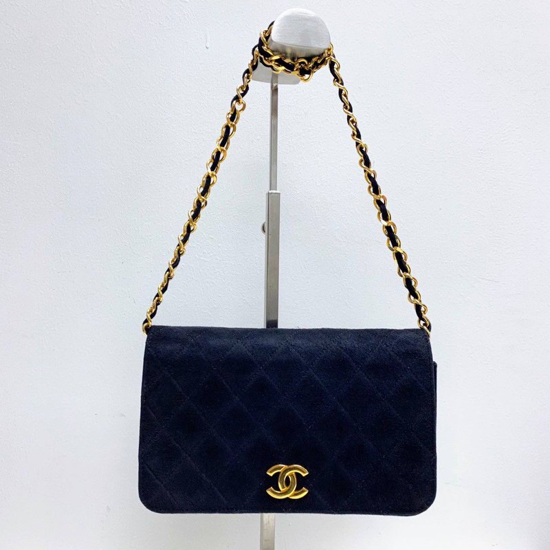 Chanel 老香 matelasse 絨面 cocomark WOC 鏈條單肩包 - 側背包/斜背包 - 其他材質 黑色