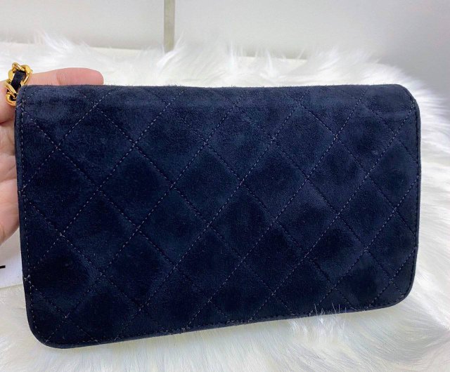 CHANEL Wallet On Chain WOC Clutch Crossbody Bag Navy