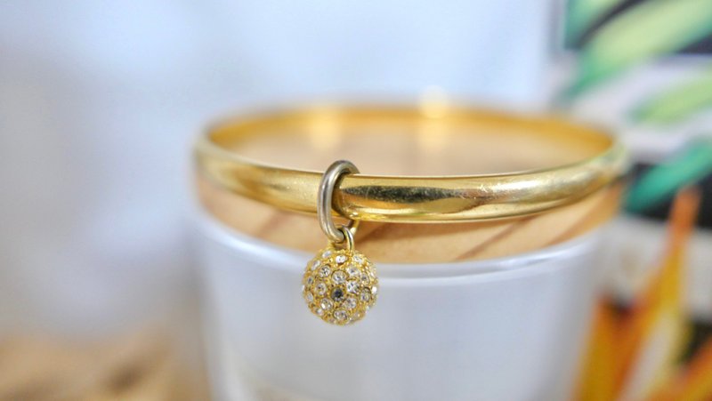 Coach中古手環加水晶墜飾/古董飾品 - 附原裝防塵袋 - 手鍊/手環 - 其他金屬 金色