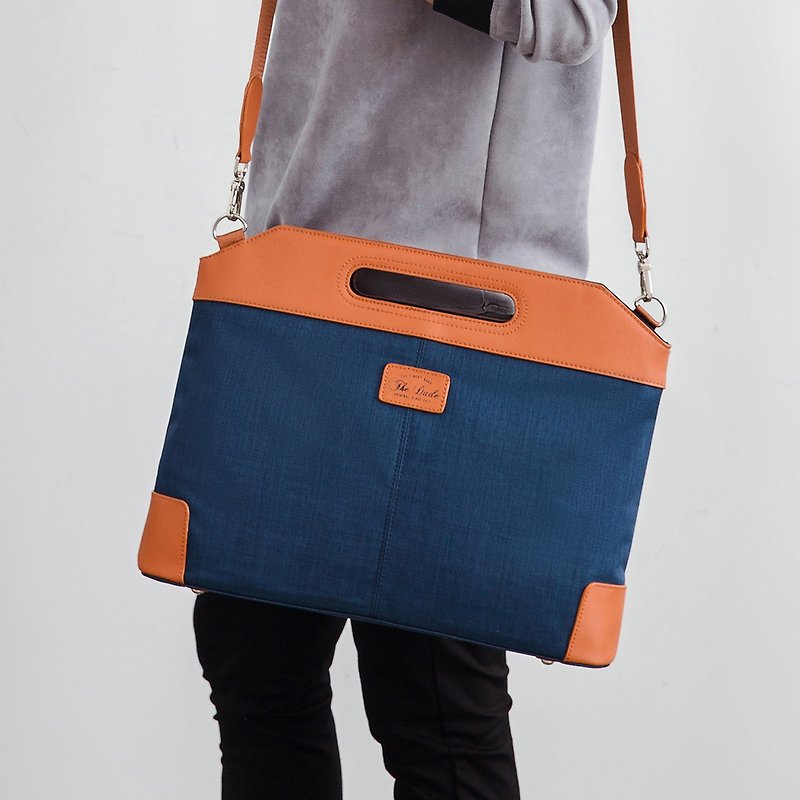 手提袋 公事包 公文袋 斜背包 電腦包 個性 Vigor - 藍色 - 公事包 - 防水材質 藍色