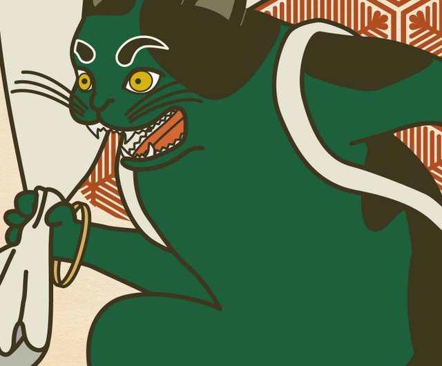 風神雷神猫又 ポストカード6枚セット 猫 動物 浮世絵 日本 和