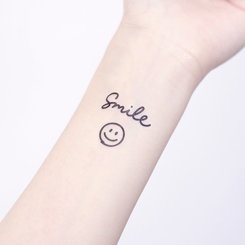 Surprise Tattoos - Smile Temporary Tattoo - Temporary Tattoos - Paper Black