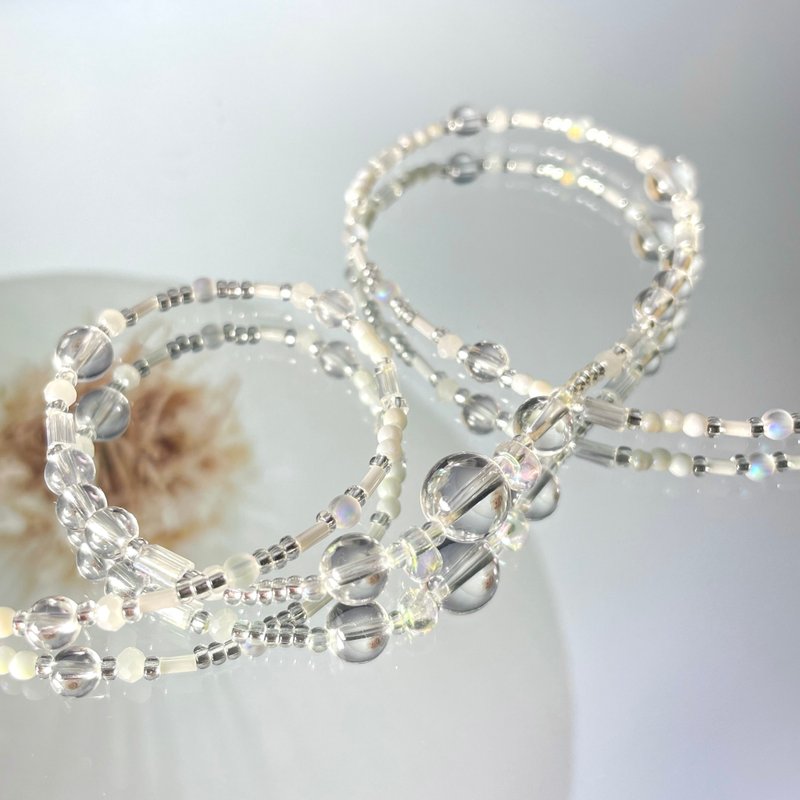 Fruit & Vegetable Collection - 030 Onion Crystal Necklace - 項鍊 - 銀 透明