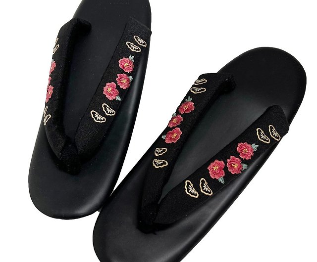 草履女和服涼鞋和服鞋和服女F size 牡丹松刺繍- 設計館fuukakimono