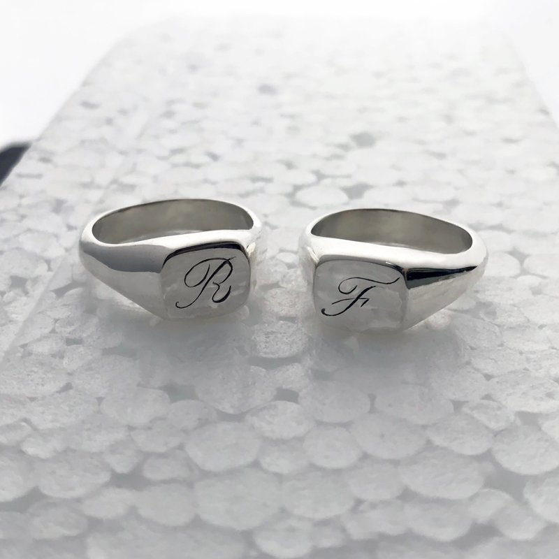 Square Signet Ring - แหวนทั่วไป - เงิน สีเงิน