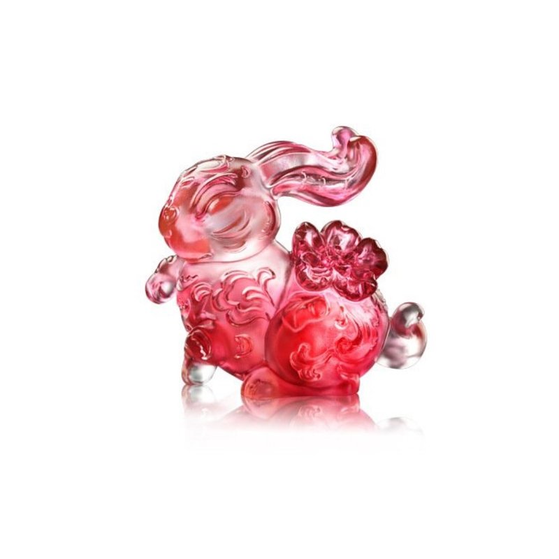 LIULI 兔躍新天下 喜兔奔 步步福  母親節 - 玩偶/公仔 - 琉璃 紅色