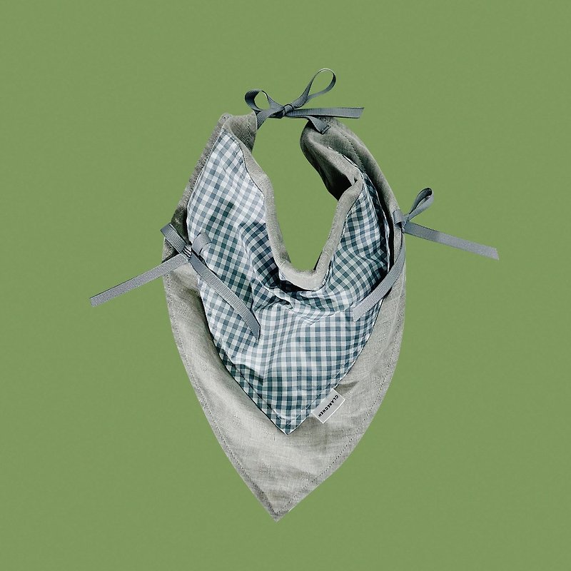 CLARECHEN_Love Square Scarf_Gray Plaid Butterfly Style_Christmas Gift - Baby Gift Sets - Waterproof Material Gray