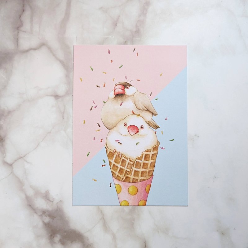 Muntori ice cream postcard - การ์ด/โปสการ์ด - กระดาษ สึชมพู