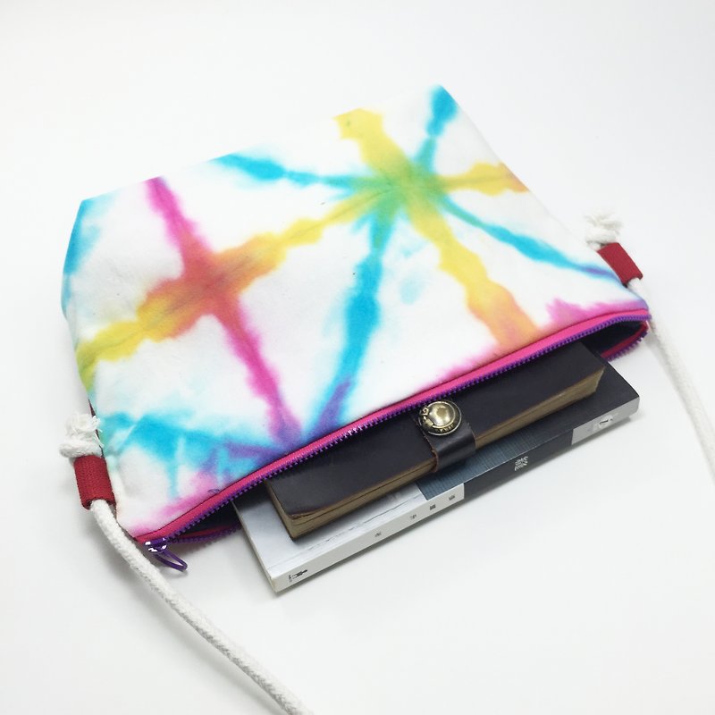 Tie dye/handmade/Shoulder bag/Crossbody bag/Purse [Rainbow] - Messenger Bags & Sling Bags - Cotton & Hemp Multicolor