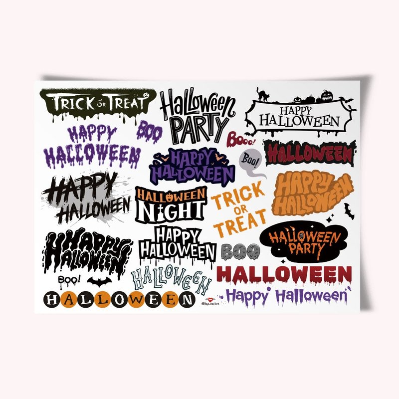 Halloween Lettering Stickers (Set of 5) - 貼紙 - 其他材質 