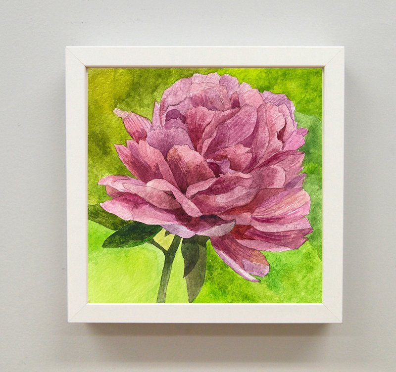 Thriving-Hand-painted hanging painting Peony Chinese painting Home decoration - Posters - Paper Purple