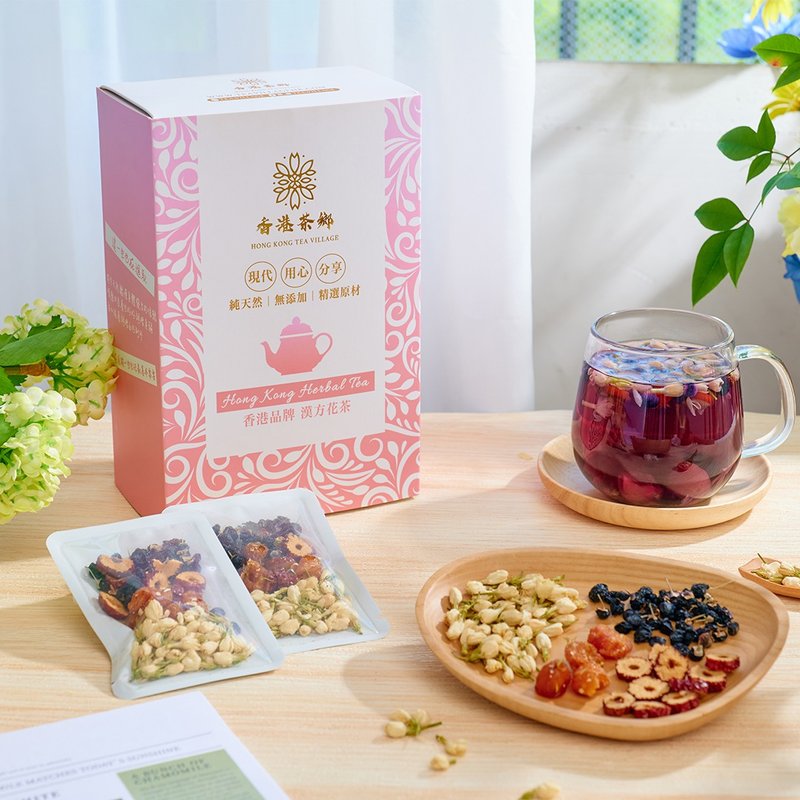 Liver-protecting and blood-activating floral tea(12 packs/box) Black wolfberry, jasmine, longan, red dates Liver-protecting and eyesight-improving tea - Tea - Other Materials 