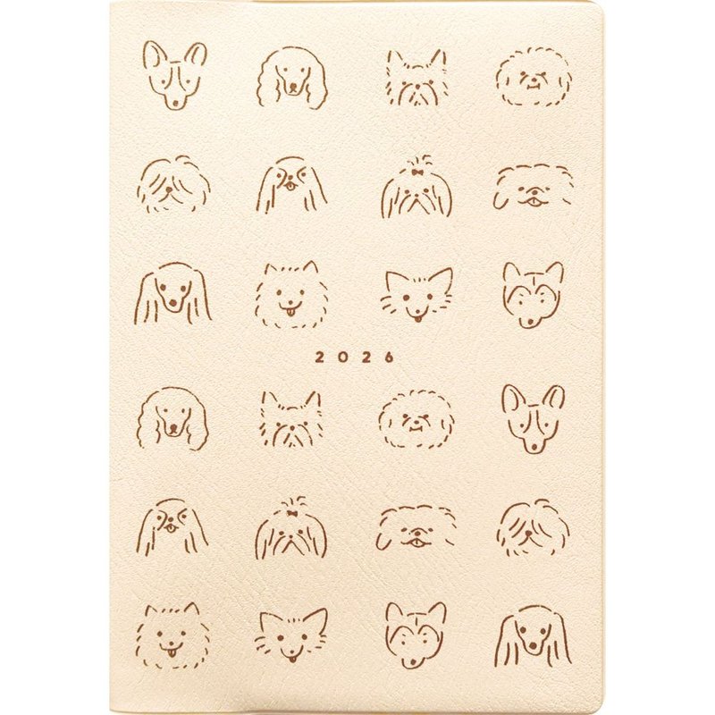 MATOKA ダイアリー 2026年版 1月始まり B6マンスリー フルカラー Doggy Vanilla - 筆記本/手帳 - 紙 