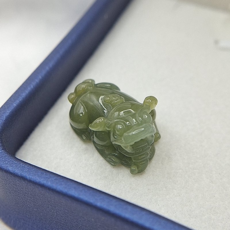 緬料 冰抹茶綠貔貅 吊墜 手牌 | 天然緬甸玉A貨翡翠 - 項鍊 - 玉石 