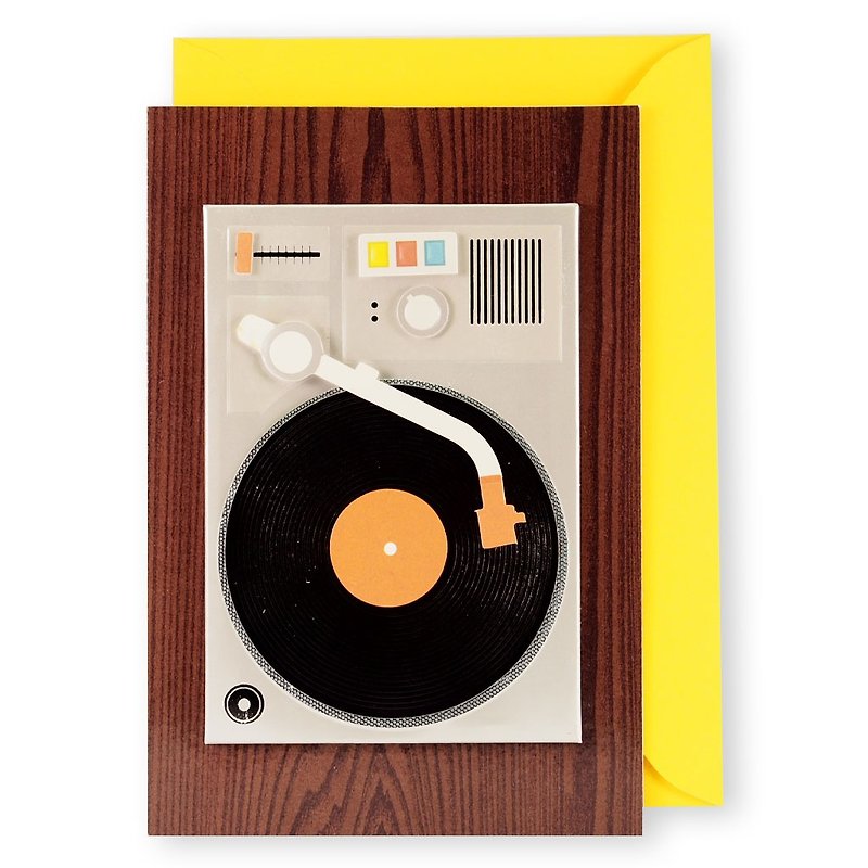 立體傳統唱盤機【Signature經典手工系列】 - 卡片/明信片 - 紙 咖啡色