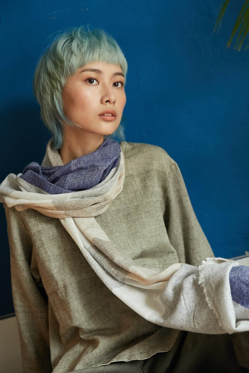 natural dyed soft wool scarf | tidal |  fair trade - Knit Scarves & Wraps - Wool Transparent