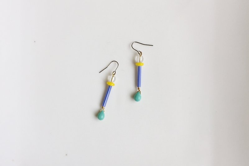 Mr. Long Legs Natural Stone Antique Bead Earrings - Earrings & Clip-ons - Glass Multicolor