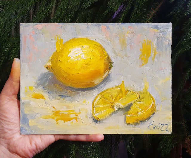 檸檬 レモン 果物 果実 静物画 水彩画 アート 絵画 美術 芸術 壁掛け飾り il_fullxfull.2348687908_ts0m.jpg