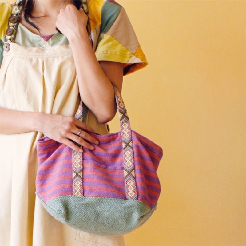Picnic Tote Bag - กระเป๋าถือ - ผ้าฝ้าย/ผ้าลินิน สีเขียว