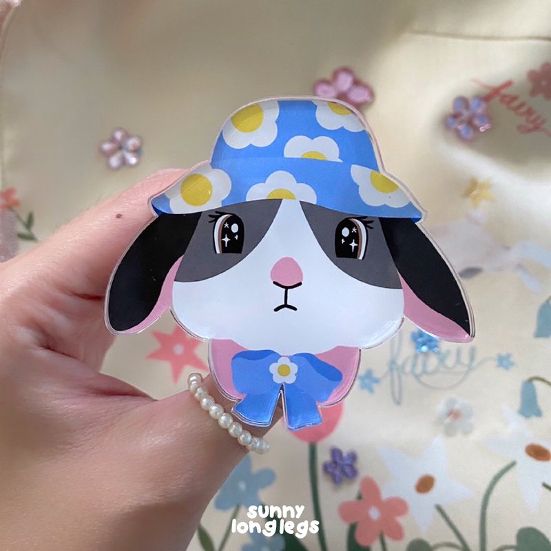 Griptok 兔子(灰色) -  尺寸 7 cm - 手機/平板支架 - 壓克力 灰色