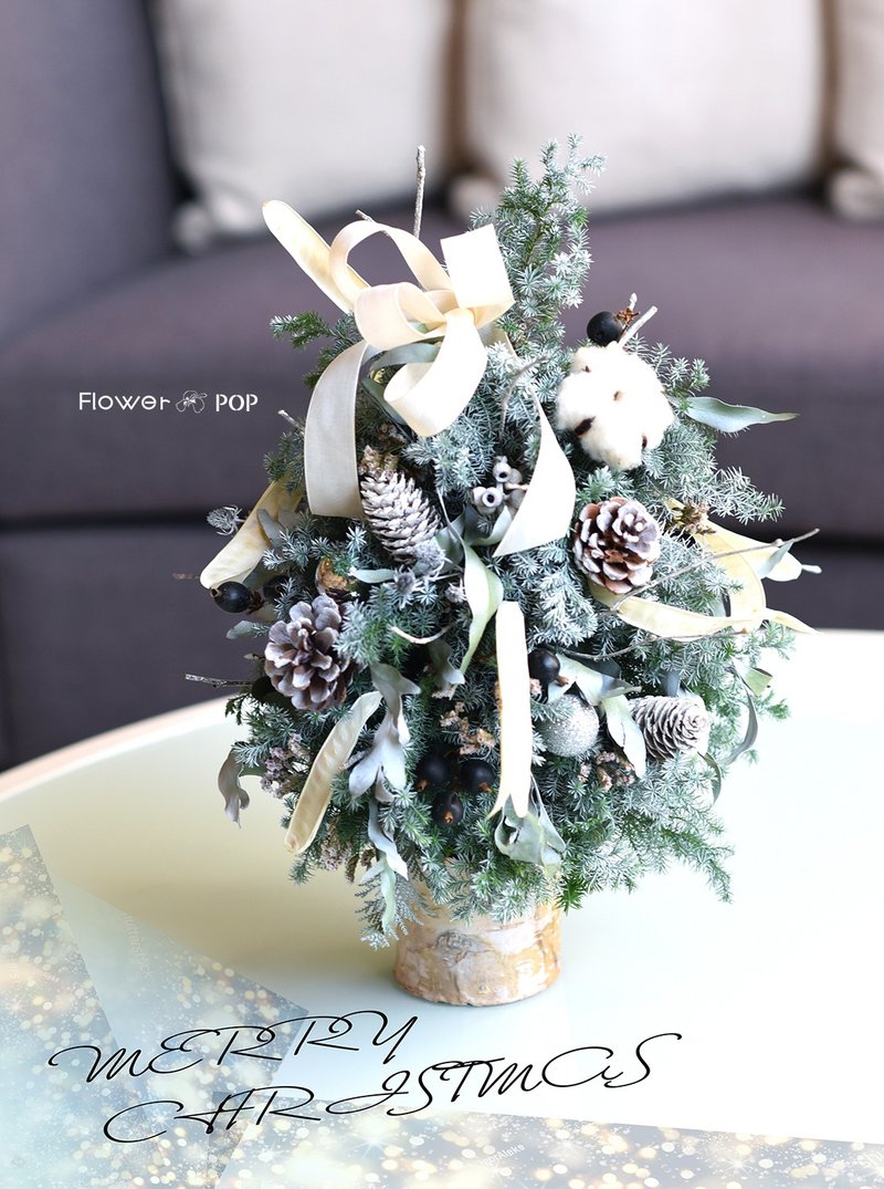 Hand-made Christmas Tree [Floral Course] Christmas Gift Exchange Real Plant Christmas Decoration - Plants - Plants & Flowers Green