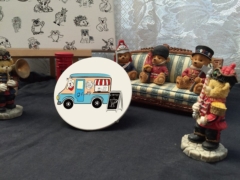 Q Family Original Ceramic Water Cup Coaster - Coffee Dining Car - ที่รองแก้ว - ดินเผา ขาว