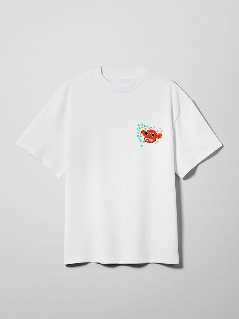 Barong Mask print+ hand embroidery t shirt, unisex, varied sizes, 100%cotton - Men's T-Shirts & Tops - Cotton & Hemp White