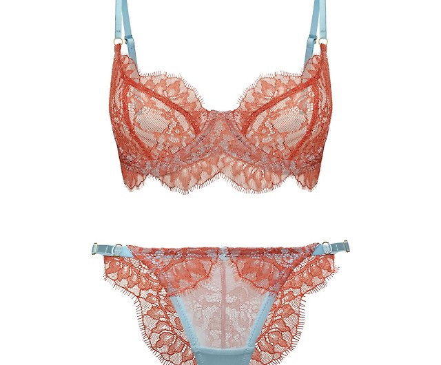 Out From Under Chandra Coquette Lace Bra In Red,at Urban Outfitters in Blue
