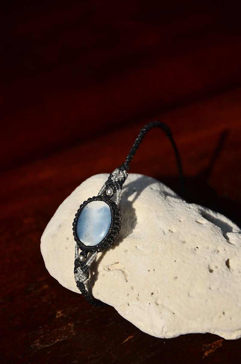 Owyhee Opal  Jewelry Macrame Necklace - Necklaces - Gemstone Blue