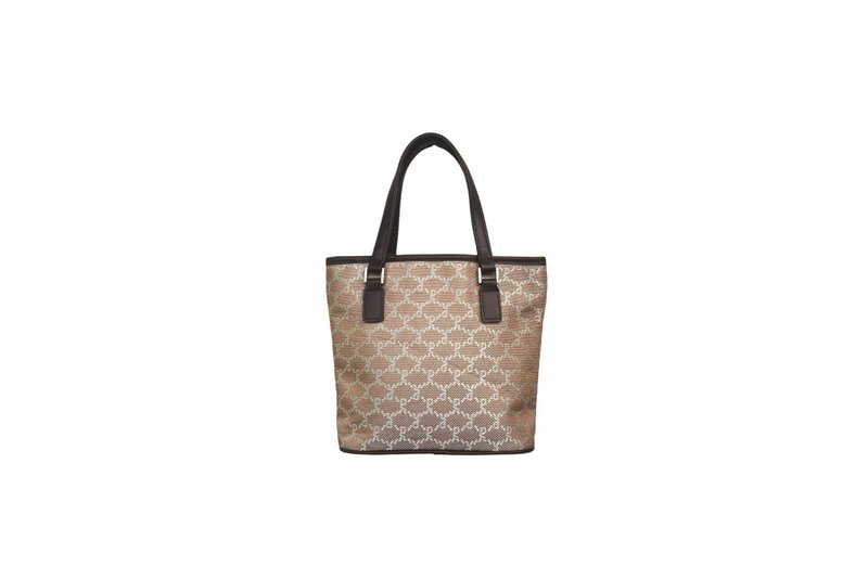 Roberta Di Camerino light brown Mini top handle bag, Monogram Logo printed - Handbags & Totes - Genuine Leather Brown